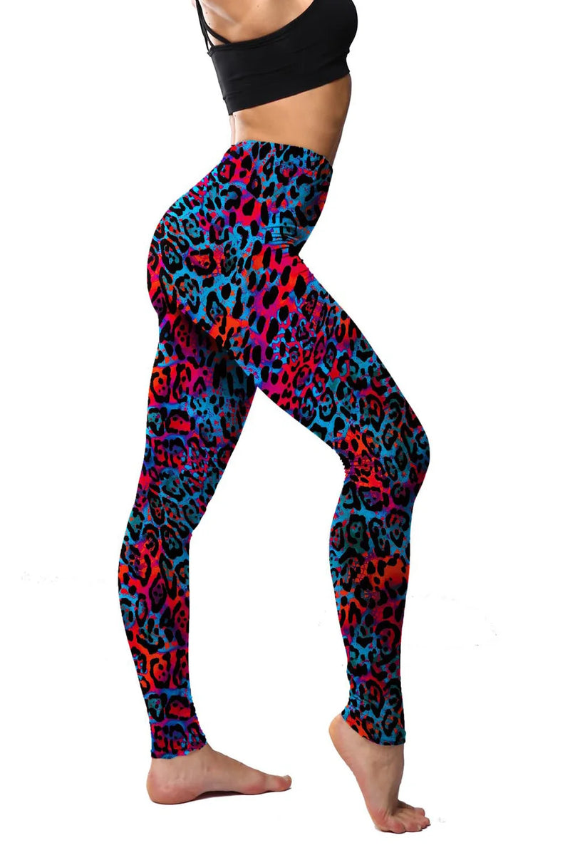 Legging Leopardo , cintura alta, expansiva, impressa, uso em  Yoga, fitness.