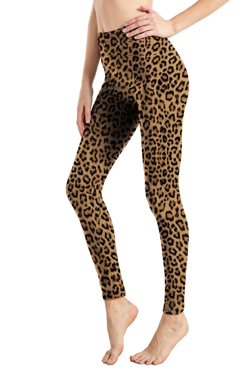 Legging Leopardo , cintura alta, expansiva, impressa, uso em  Yoga, fitness.